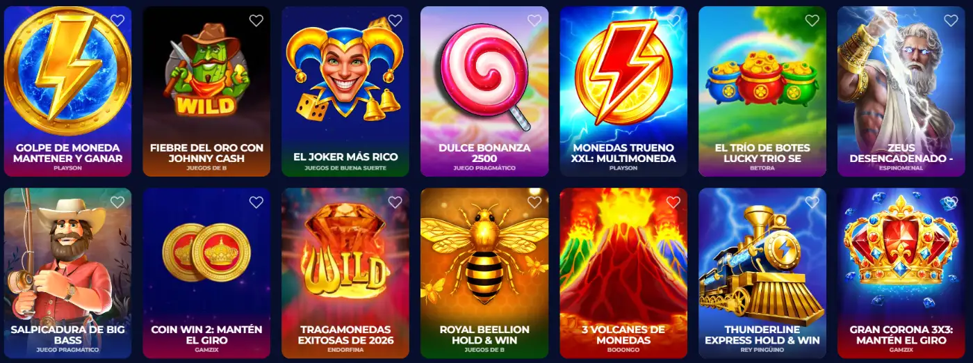 Nine Casino selección de slots con monedas, comodines, jackpots y juegos de temática fantástica